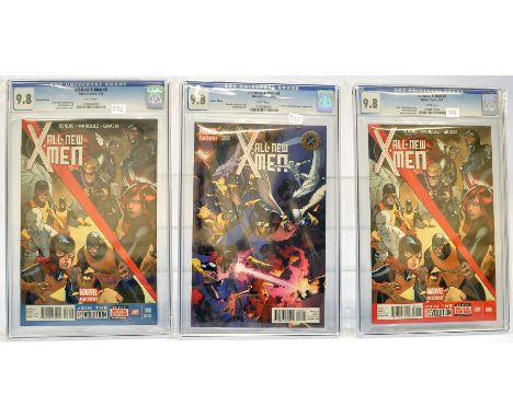 Graded Comic Books comprising a trio of issues to include; 1) All-New X-Men #8 - Marvel Comics 6/13 -  Second Printing -Brian