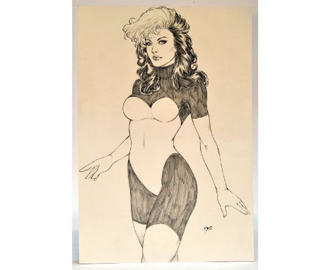 Comic Art Interest comprising original signed graphite sketch, X-Men (Rogue), Deilson 2014. 43 x 28 cm. 