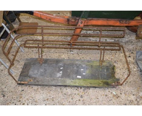 Vintage iron and wood cart seat
