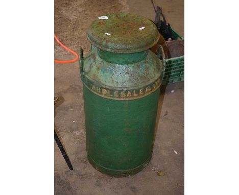 Vintage metal milk churn