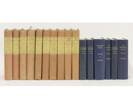1.  The Genealogist: A Quarterly Magazine of Genealogical, Antiquarian, Topographical, and Heraldic Research. C 60 volumes: f
