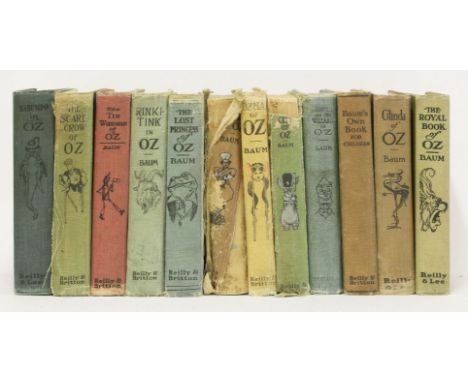 BAUM, L Frank; John R NEILL (ill.):12 WORKS WRITTEN BY L. FRANK BAUM IN THE OZ SERIES; All published in Chicago (USA), the fi