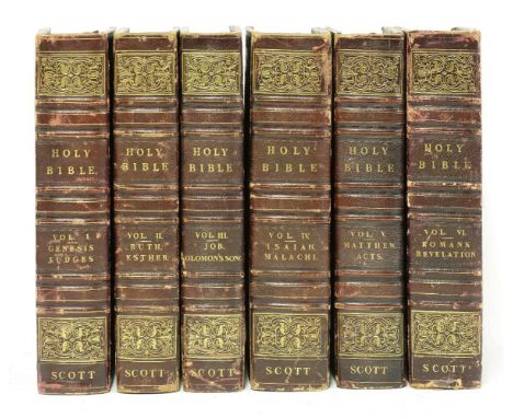 Scott, Thomas (editor): The Holy Bible, containing the Old and New Testaments… In 6 Volumes. A new edition with the author's 