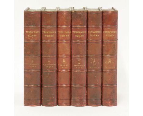 TENNYSON, Alfred Lord: The works, Complete in 6 volumes. Strahan, 1872-73. With portrait frontis to vol. 1. Cont. full red mo
