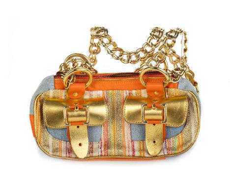 DOLCE & GABANNA, LADY'S SHOULDER BAG, with orange leather sections, bearing makers name stitched to inside23.4cm wide Conditi
