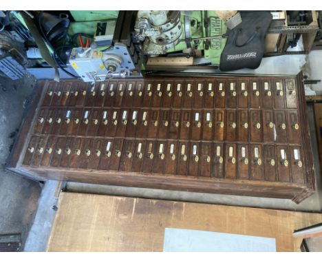 A quantity of Vincent small partscontained within a wooden multi-drawered cabinet (included), with drawers numbered 76 to 150