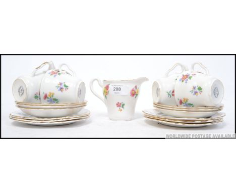 Vale floral 6 person part tea service to include milk jug etc.