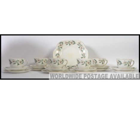 A six place setting Crown Staffordshire tea service.