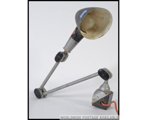 An original industrial factory anglepoise lamp by EDL. Great vintage piece with enamel shade.