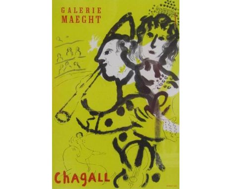 Framed Marc Chagall lithographic print 'Galerie Maeght' approx. 46cm x 38cm&nbsp;