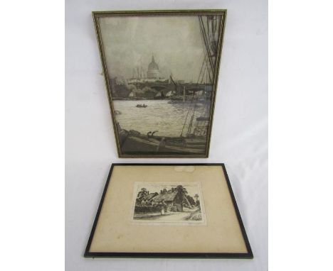 Alfred Swatkins pencil signed original etching 'Anne Hathaway's Cottage' limited edition of 300 signed artist's proofs and on