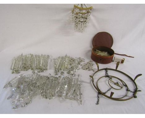 Large collection of mixed lustre drops and lustre light shades