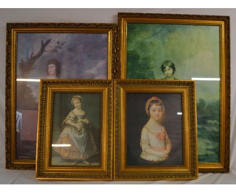 4 gilt framed prints of 18th century portraits largest 91cm by 65cm