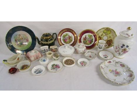 Collection of ceramics includes Fenton China, Royal Worcester, JLMENAU, Coalport, Hammersley, Wedgwood etc