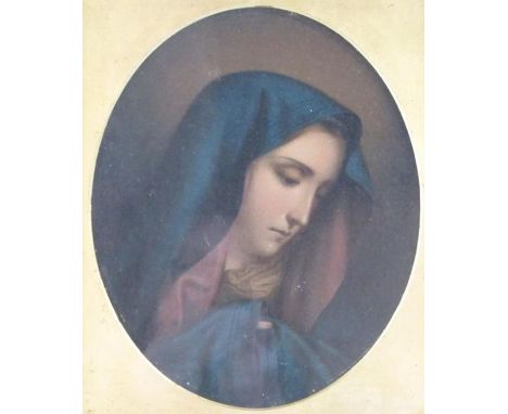 Madonna print after Giacomo Ulisse Borzino mounted in a gilded oak frame approx. 51cm x 45.5cm&nbsp;