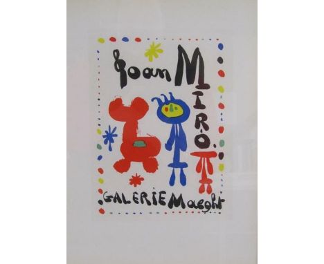 Framed Joan Miro lithographic print 'Galerie Maeght' approx. 56cm x 46cm&nbsp;