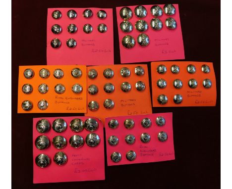British EIIR collection of staybright military buttons (80) including Army Catering Corps, REME, Royal Engineers and Royal Co