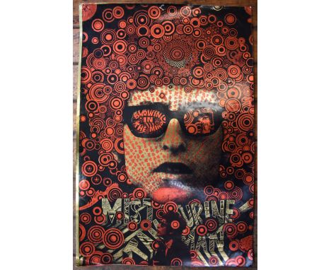 Bob Dylan. Blowing in the Mind Poster. By Martin Sharp. 1967. Mr Tambourine Man. Foil printed on card. Very Good condition. A