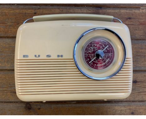 Vintage Bush Transistor Radio. A vintage Bush VTR103 portable valve radio, circa late 50s. Two-tone cream and brown bakelite,