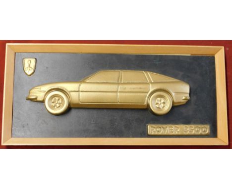 Rover 3500 'SD1'. Gold coloured Rover Car (1976-1986) a 3D vac formed thick plastic profile (possibly a promo production item