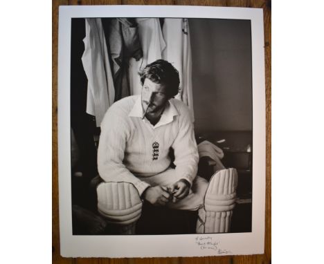 Ian Botham, Cricket. Iconic Photo of Ian Botham after his Test Winning Innings (photoby Adrian Murrett). Ian Botham smoking a