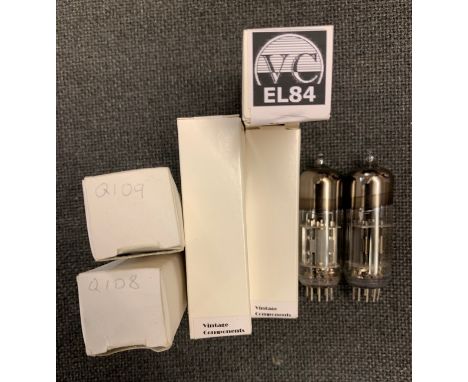 Valves. 4 x vintage components EL84 valves, with 2 x recent production 12 AX7 and 2 X 6H6. All appear new or little used but 