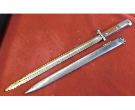 Persian/Iranian contract Czechoslovakian export VZ 23 M1898/29 Mauser Bayonet. Serial number in Farsi characters on the pomme