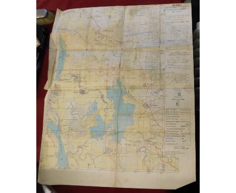 British WWII Map of Burma, First Edition (Pinle-In, Singu sheet 1), 1st Edition January 1945 - Survey H.Q., Fourteenth Army H