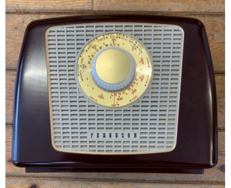 Vintage Bakelite Radio. Vintage walnut and cream bakelite 352U radio by Ferguson. A budget-line three-valve tabletop MW/LW se