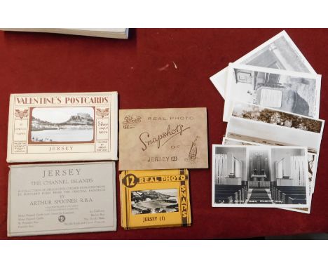 Postcards. Jersey, collection of vintage real photos and postcards; Set of Valentines (x12), set of Real Photo Snaps (x12), s