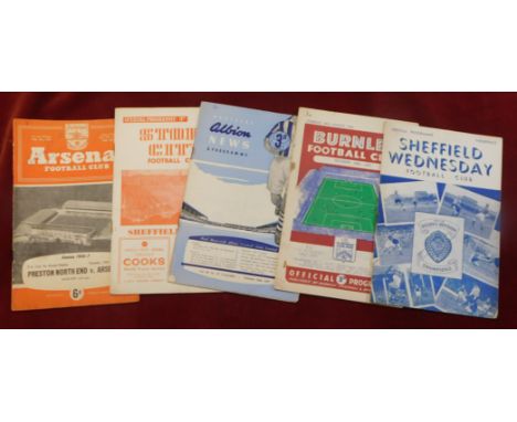 Arsenal v Preston North End 1956-57 Programme, Stoke City v Sheffield United 1956. West Bromwich Albion v Blackpool 1957. Bur