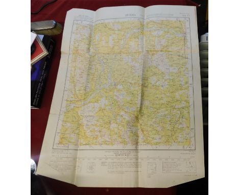 British WWII Map of Burma, First Edition (Sagaing, Lower Chindwin, Pakokku, Mandalay, Kyaukse ref: 84O) 1st Edition December 