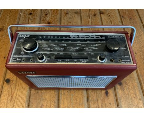 Vintage Transistor Radio. A Hacker 'Sovereign II' portable transistor radio from the late 1960s. Top controls and display, an