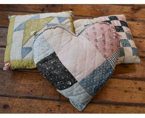 Quilts x5. All items from The Meador Williams Heath Quilt Collection. Quilt - Green and white 1940s diamonds. Stained and fra