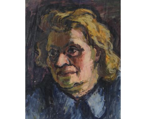 GEORGE CHAPMAN gouache on paper - head portrait of his wife Kate, 49 x 40cms Provenance: by descent from artist Comments: mou