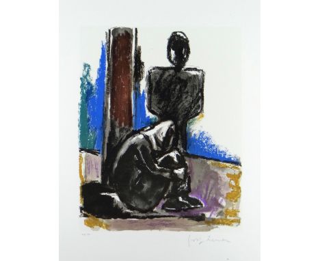 JOSEF HERMAN OBE RA limited edition (48/150) lithograph - two figures, signed, 61 x 52cms Provenance: private collection nort