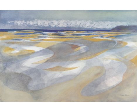JOHN ELWYN lithograph - entitled 'Laugharne Estuary from Dylan Thomas' Boathouse', numbered 185/300, signed in pencil, dated 