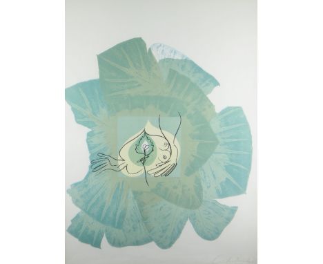 CERI RICHARDS limited edition (25/50) colour lithograph - from the Dylan Thomas Suite, 1965, 'Green Metaphor', signed and dat