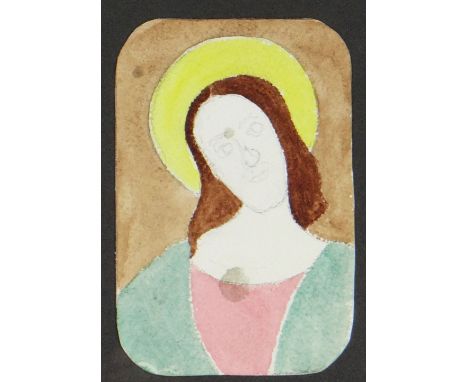 JACK JONES watercolour - portrait of Christ, 15 x 9.5cms Provenance: please see Lot 278 Comments: framed and glazed, no probl