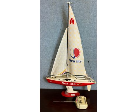 A model Sea Lite sailing ship designed for radio control, 52cms l 