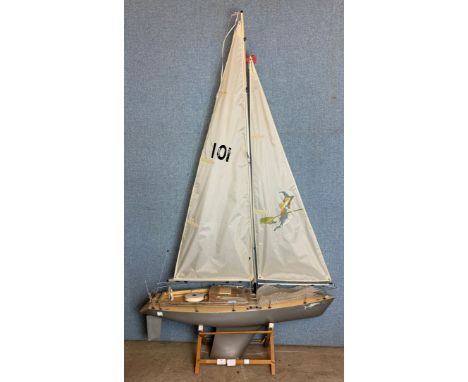 A model of a "Fairwind" sailing yacht designed for radio control, 91cms l 