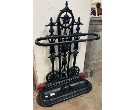 A Victorian cast iron stick stand, manner of Coalbrookdale 