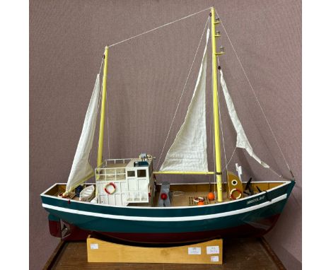 A model fishing boat designed for radio control, 83cms l 