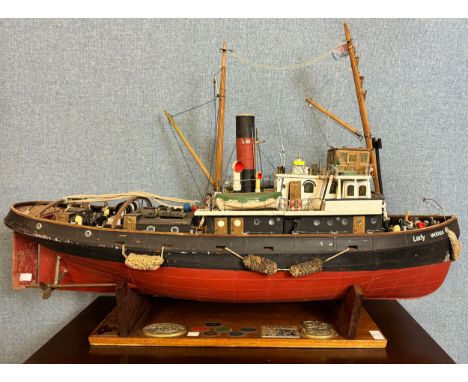 A model Twin Screw steam tug, named Lady Wooes, designed for radio control100cms l 