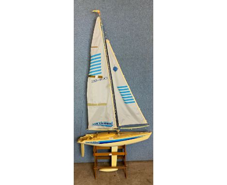 A model North Wind 28 sailing ship designed for radio control, 70cms l 