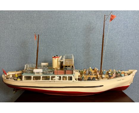 A model Yorkshire Belle Pleasure Cruiser designed for radio control, 118cms l 