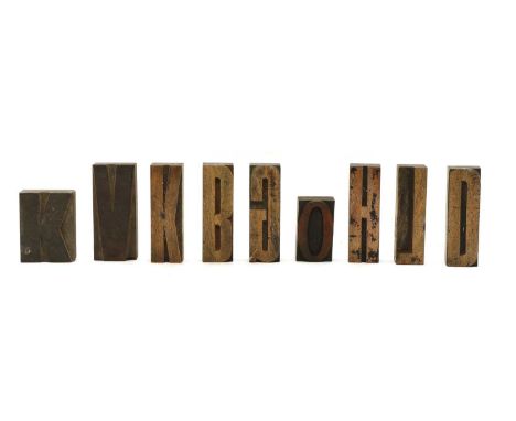 A collection of block print lettering, various sizes, in three boxes (qty)Condition report: Various sizes and condition.