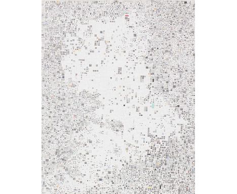 *Hanna Ten Doornkaat (German-British, 20th century)'Untitled, micro-grid 5'pencil, crayon and pen71 x 53cm*Artist's Resale Ri