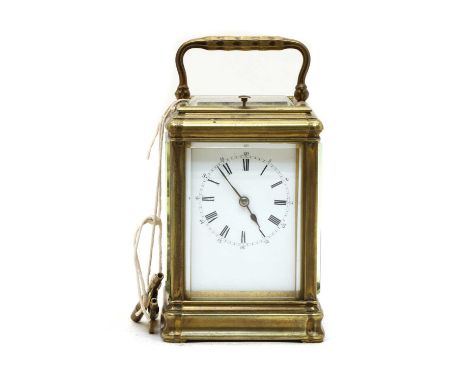 Brass cased repeating carriage clock, Paris, 15cm high Condition report: In good condition, some minor wear and tarnishing