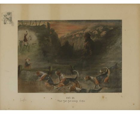 Charles Johnson Payne 'Snaffles' (1884-1967)'That far far away echo'photolithograph with hand colouring, signed in pencil on 